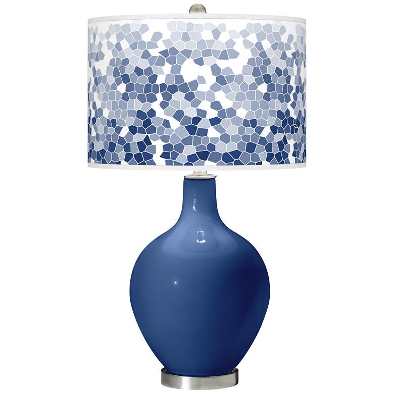 Image 1 Monaco Blue Mosaic Giclee Ovo Table Lamp