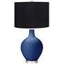Monaco Blue Ovo Table Lamp with Black Shade