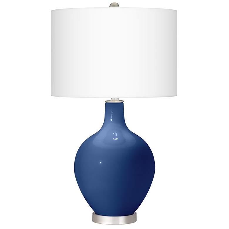 Image 2 Monaco Blue Ovo Table Lamp With Dimmer