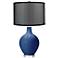 Monaco Blue Ovo Table Lamp with Organza Black Shade