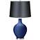 Monaco Blue - Satin Dark Gray Shade Ovo Table Lamp