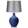 Monaco Blue - Satin Light Gray Shade Ovo Table Lamp