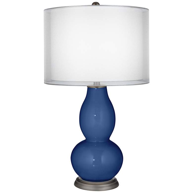 Image 1 Monaco Blue Sheer Double Shade Double Gourd Table Lamp