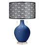 Monaco Blue Toby Table Lamp With Black Metal Shade