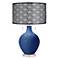 Monaco Blue Toby Table Lamp With Black Metal Shade