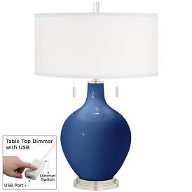 Image1 of Monaco Blue Toby Table Lamp with Dimmer