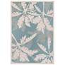 Thumbnail2 of Monaco Coastal Floral 2'x3'7" Ivory Turquoise Outdoor Rug