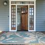 Thumbnail1 of Monaco Coastal Floral 2'x3'7" Ivory Turquoise Outdoor Rug