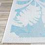 Thumbnail4 of Monaco Coastal Floral 2'x3'7" Ivory Turquoise Outdoor Rug more views