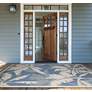 Thumbnail1 of Monaco Coastal Floral 3'9"x5'5" Ivory Sapphire Outdoor Ru
