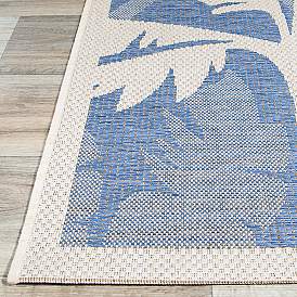 Image5 of Monaco Coastal Floral 3'9"x5'5" Ivory Sapphire Outdoor Ru more views