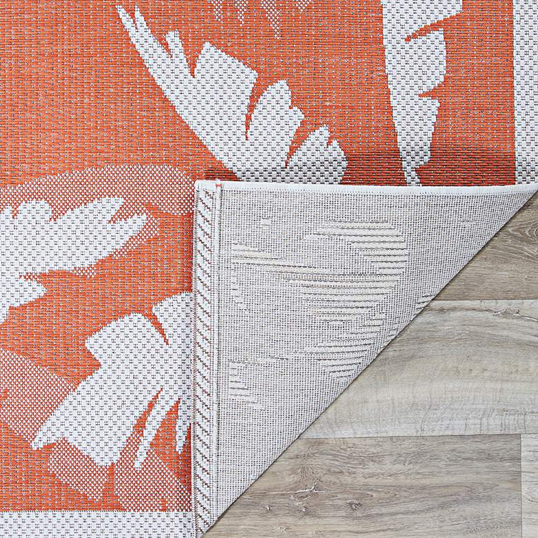 Image 3 Monaco Coastal Floral 5'3"x7'6" Ivory and Orange Outdoor more views