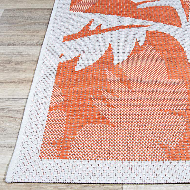 Image 4 Monaco Coastal Floral 5'3"x7'6" Ivory and Orange Outdoor more views