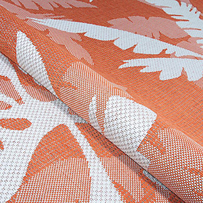 Image 5 Monaco Coastal Floral 5'3"x7'6" Ivory and Orange Outdoor more views