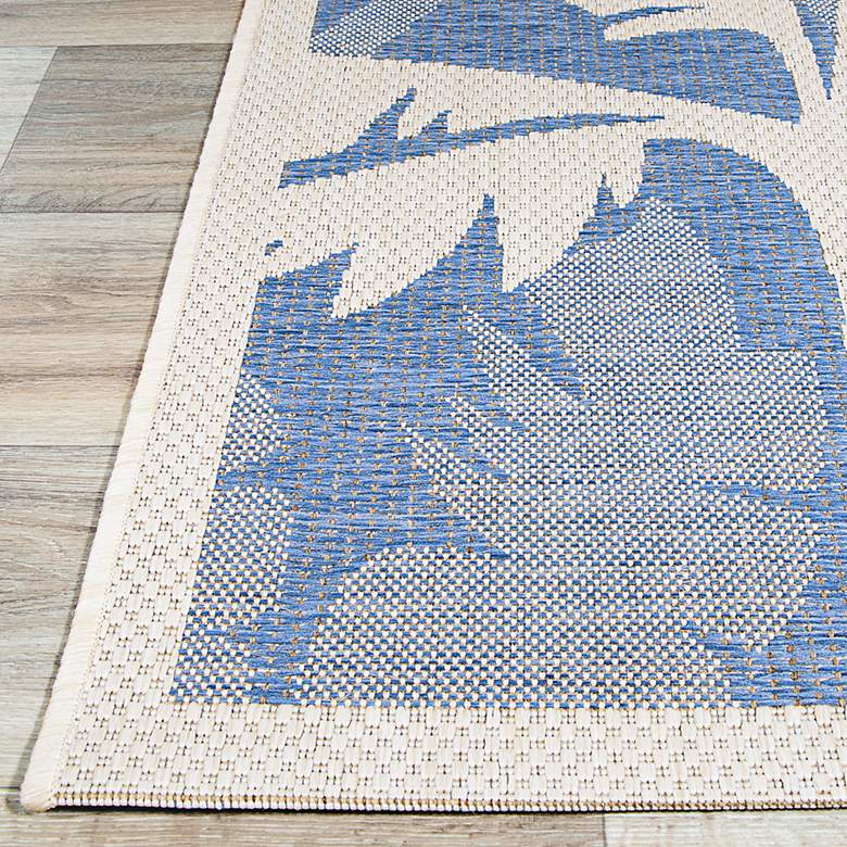 Image 5 Monaco Coastal Floral 5'3"x7'6" Ivory Sapphire Outdoor Ru more views