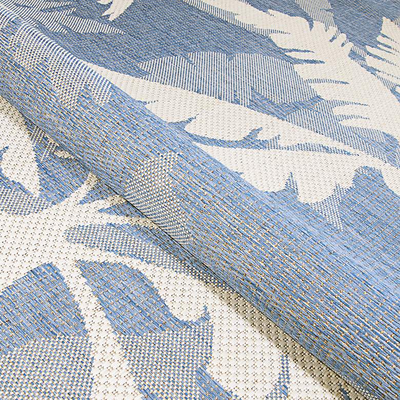 Image 6 Monaco Coastal Floral 5'3"x7'6" Ivory Sapphire Outdoor Ru more views