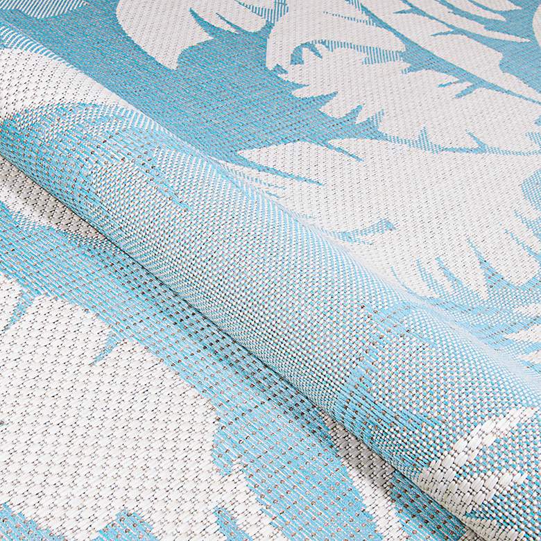Image 5 Monaco Coastal Floral 5'3"x7'6" Ivory Turquoise Outdoor R more views