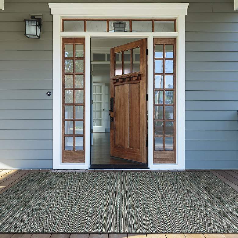 Image 1 Monaco Larvotto 5'3"x7'6" Multi-Blue Rectangular Outdoor