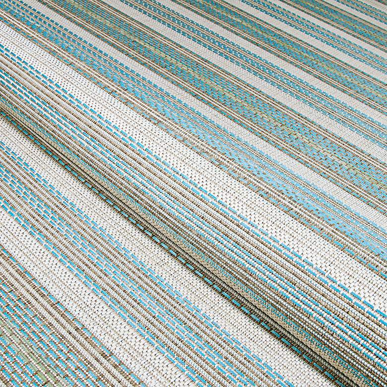 Image 3 Monaco Marbella 5'3"x7'6" Blue Mist and Ivory Outdoor Rug more views