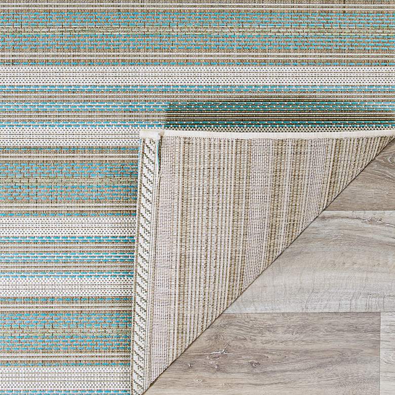 Image 4 Monaco Marbella 5'3"x7'6" Blue Mist and Ivory Outdoor Rug more views