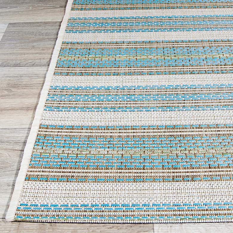 Image 5 Monaco Marbella 5'3"x7'6" Blue Mist and Ivory Outdoor Rug more views