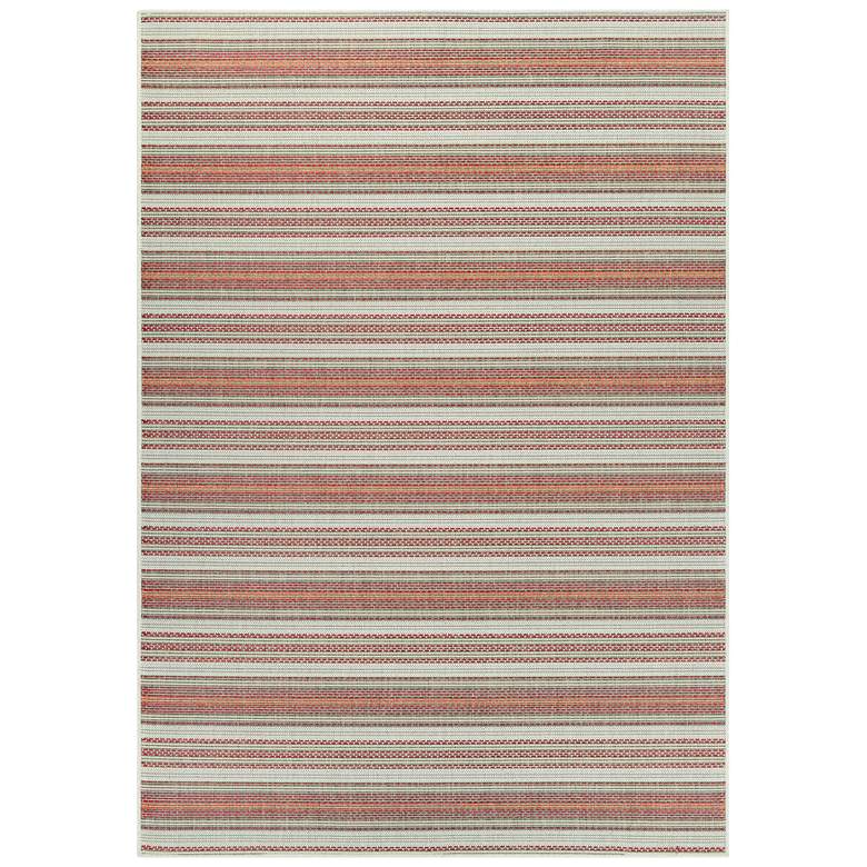 Image 2 Monaco Marbella 5&#39;3 inchx7&#39;6 inch Coral and Ivory Outdoor Rug