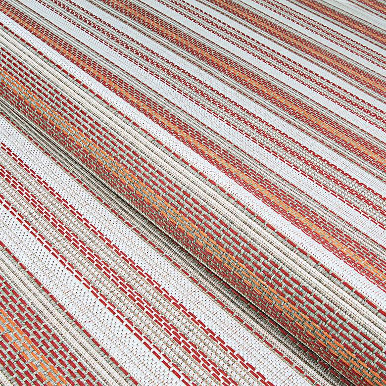 Image 3 Monaco Marbella 5'3"x7'6" Coral and Ivory Outdoor Rug more views