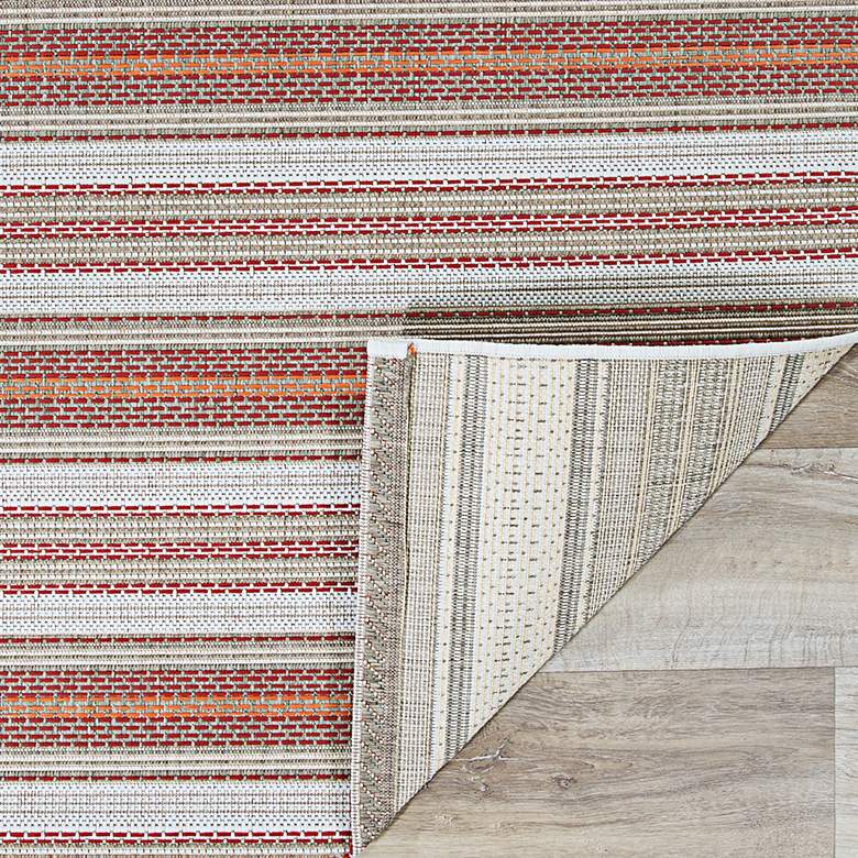 Image 4 Monaco Marbella 5&#39;3 inchx7&#39;6 inch Coral and Ivory Outdoor Rug more views