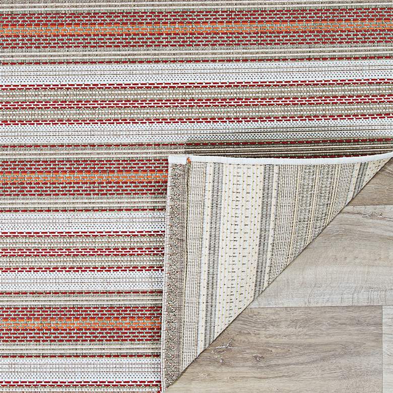 Image 4 Monaco Marbella 5'3"x7'6" Coral and Ivory Outdoor Rug more views