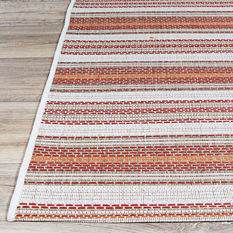 Image 5 Monaco Marbella 5&#39;3 inchx7&#39;6 inch Coral and Ivory Outdoor Rug more views