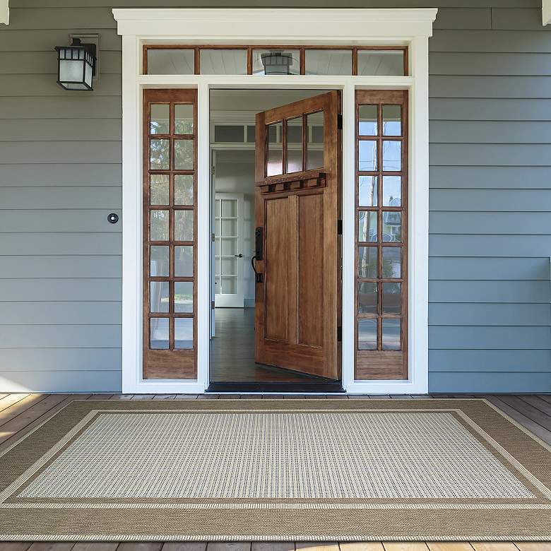 Image 1 Monaco Maritime 5'3"x7'6" Blue and Sand Outdoor Rug
