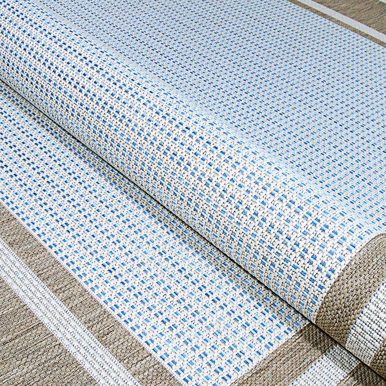 Image 6 Monaco Maritime 5'3"x7'6" Blue and Sand Outdoor Rug more views