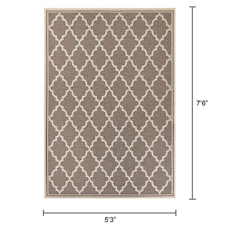 Image 7 Monaco Ocean Port 5'3"x7'6" Azure and Sand Outdoor Rug more views