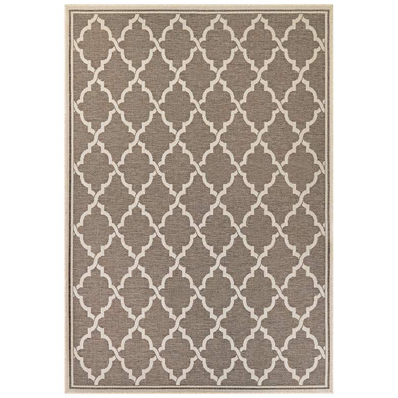 Image 2 Monaco Ocean Port 5&#39;3 inchx7&#39;6 inch Taupe and Sand Outdoor Rug