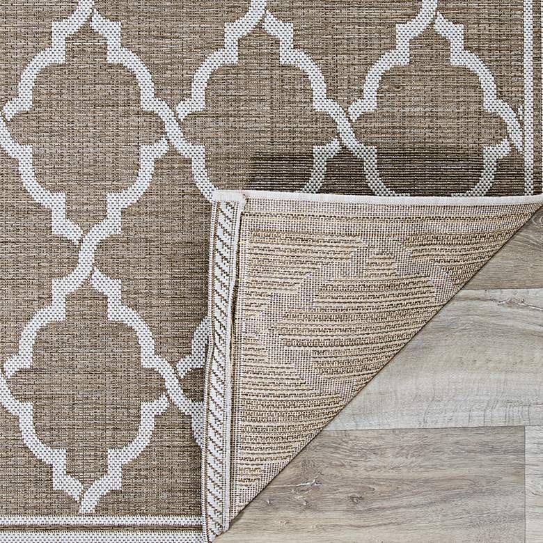 Image 4 Monaco Ocean Port 5'3"x7'6" Taupe and Sand Outdoor Rug more views