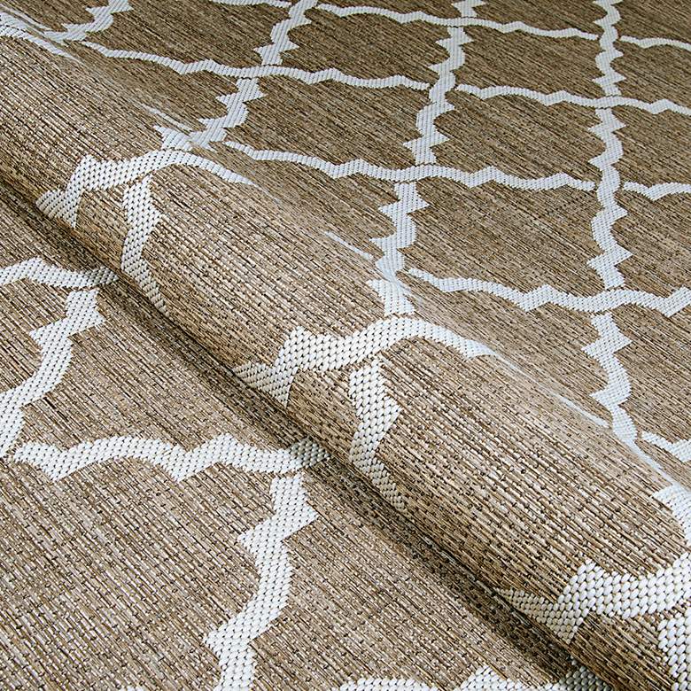 Monaco Ocean Port 5&#39;3 inchx7&#39;6 inch Taupe and Sand Outdoor Rug more views