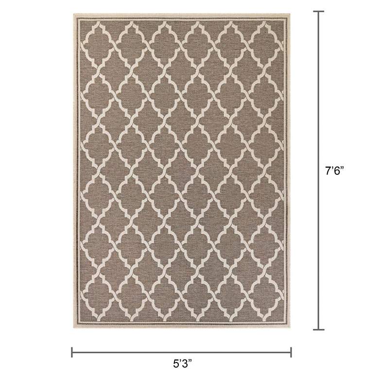 Image 7 Monaco Ocean Port 5'3"x7'6" Taupe and Sand Outdoor Rug more views