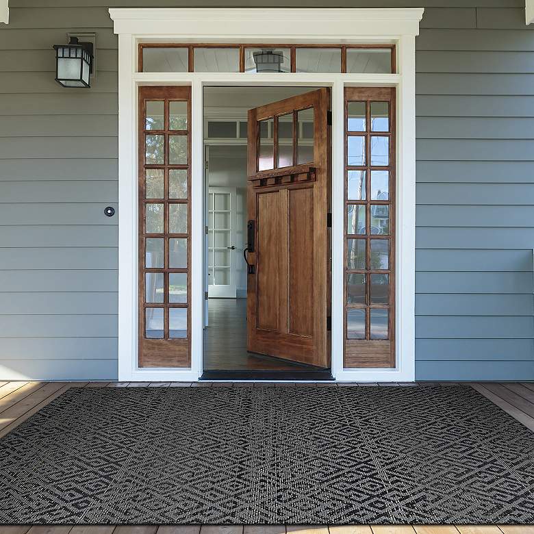 Image 1 Monaco Pavers 5'3"x7'6" Black Rectangular Outdoor Rug