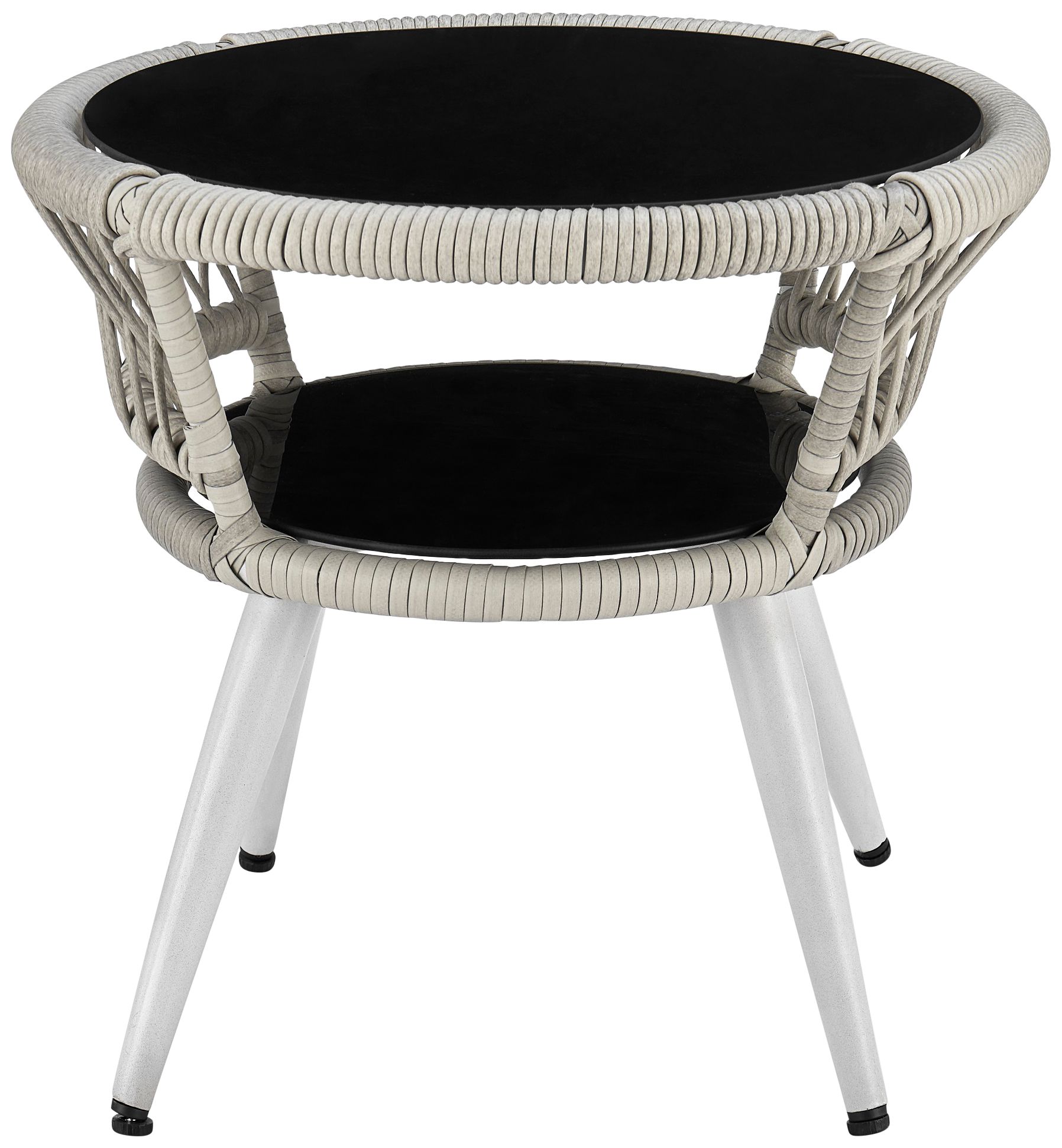 Monaco Rope Wicker 3-Piece Patio Set with Cream Cushion in scene