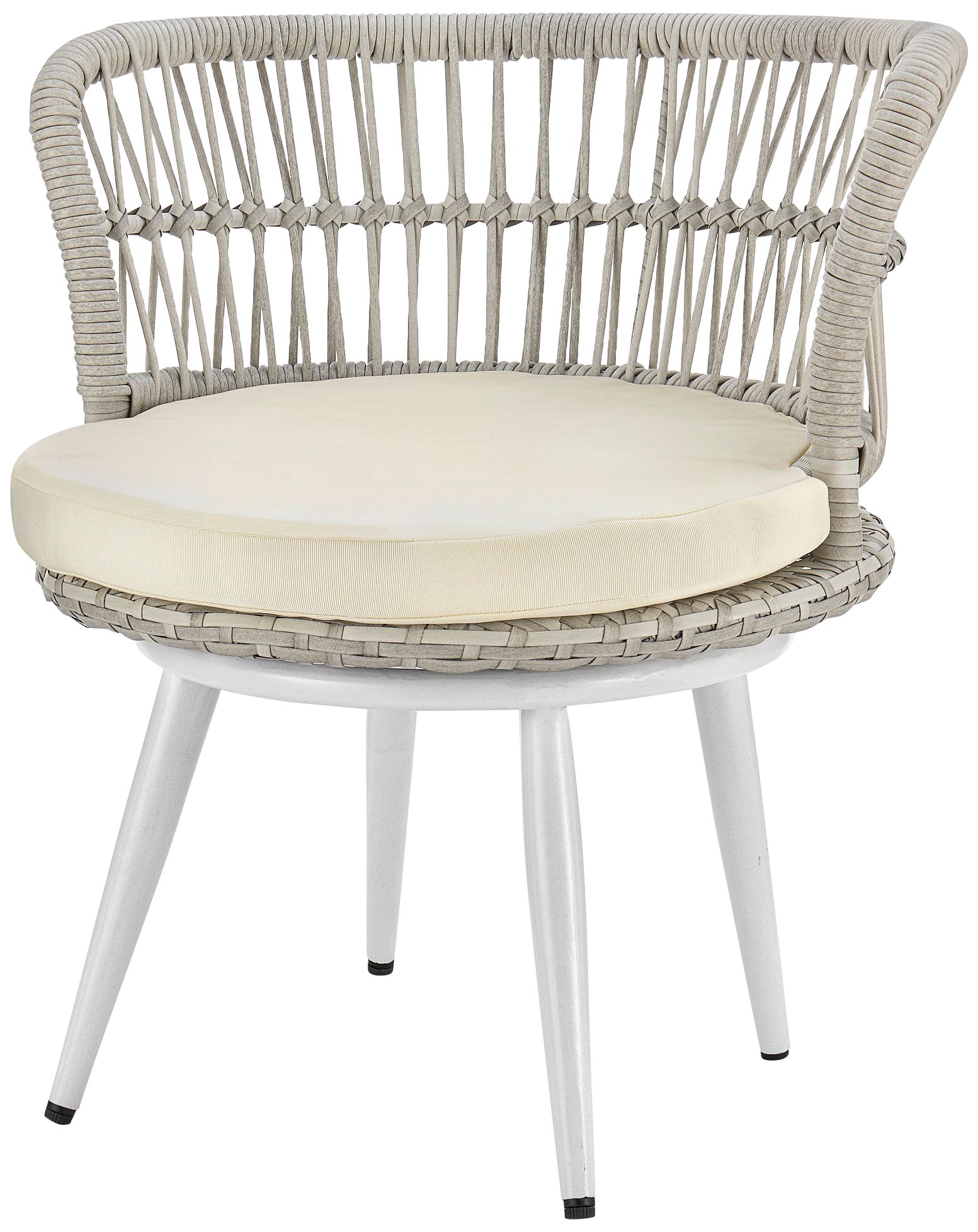Monaco Rope Wicker 3-Piece Patio Set with Cream Cushion in scene