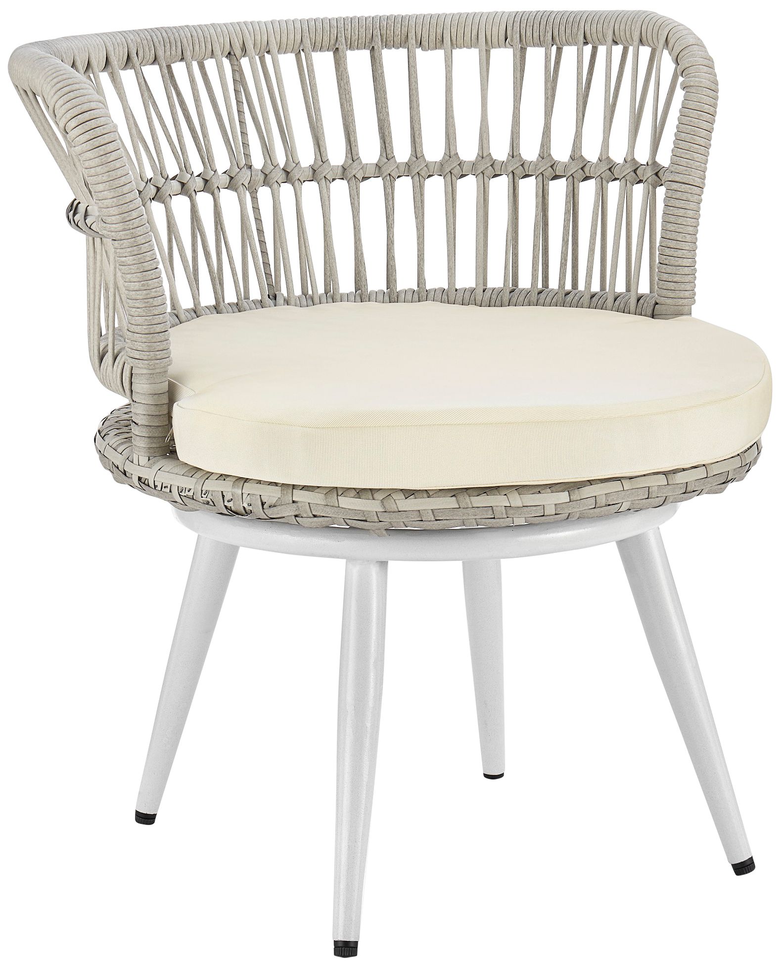 Monaco Rope Wicker 3-Piece Patio Set with Cream Cushion in scene