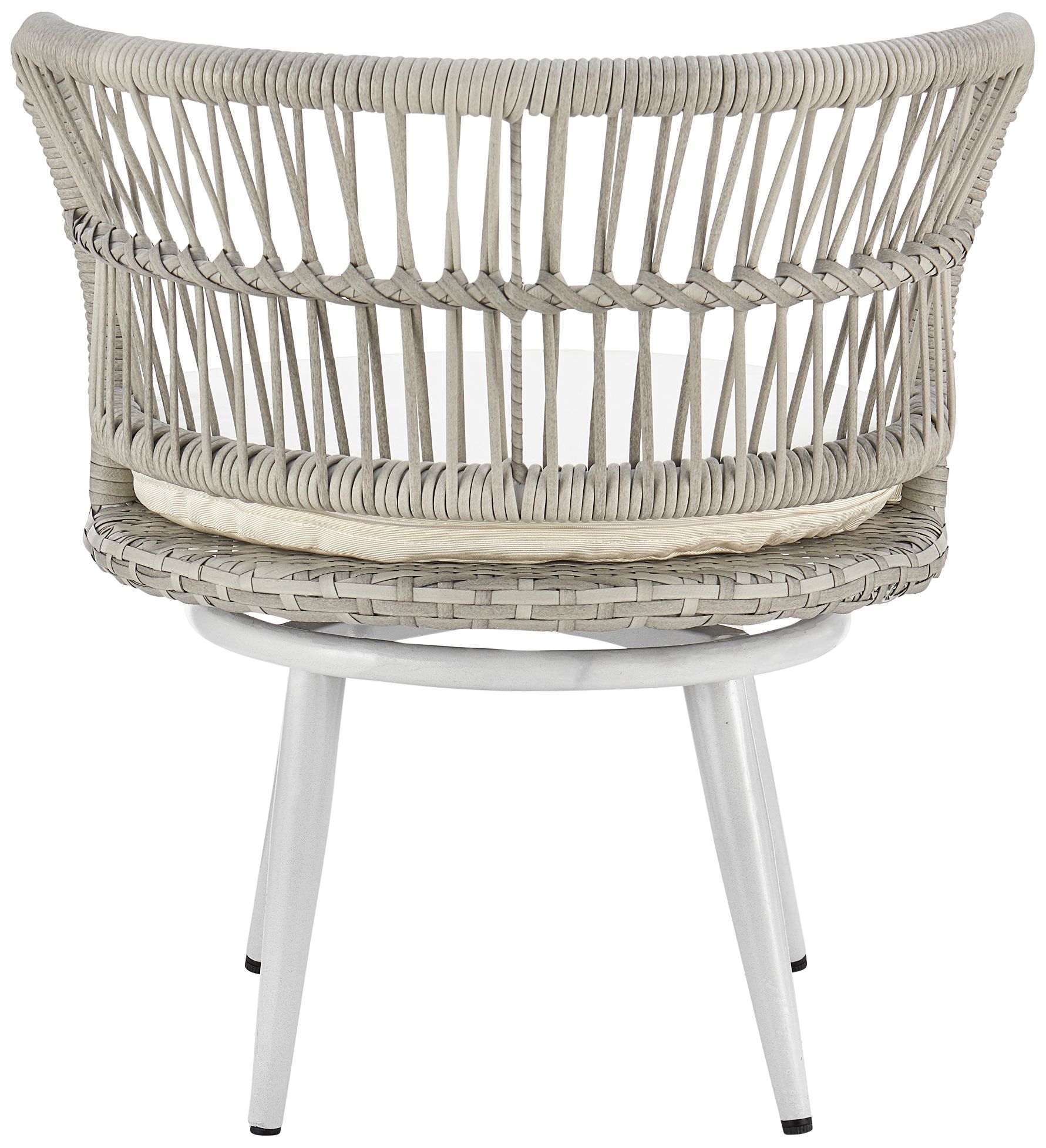 Monaco Rope Wicker 3-Piece Patio Set with Cream Cushion in scene