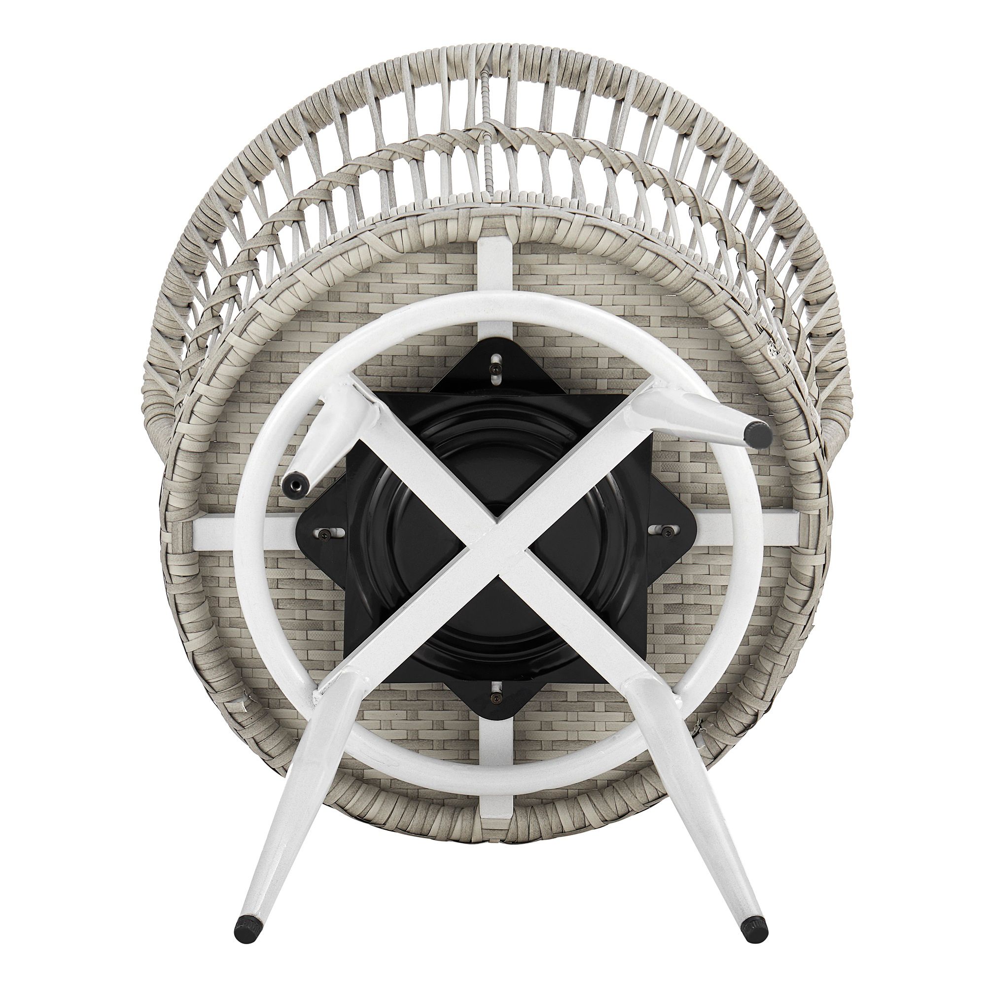 Monaco Rope Wicker 3-Piece Patio Set with Cream Cushion in scene