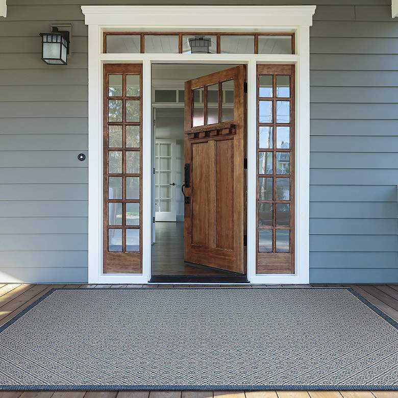 Image 1 Monaco Sea Pier 5'3"x7'6" Sand and Azure Outdoor Rug