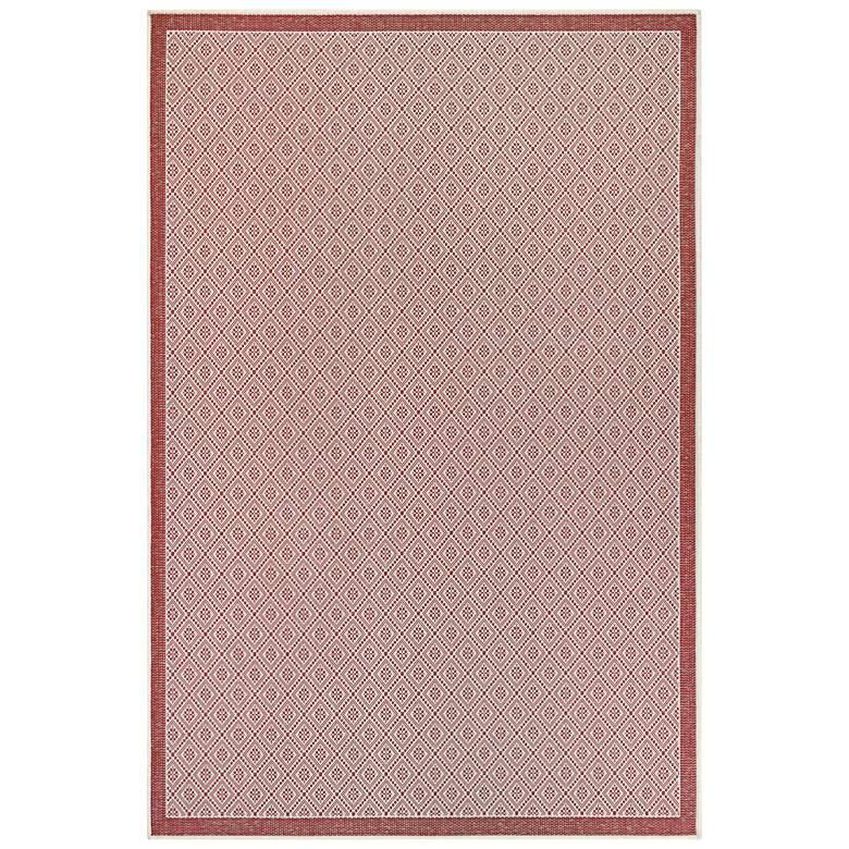 Image 2 Monaco Sea Pier 5'3"x7'6" Sand and Maroon Outdoor Rug