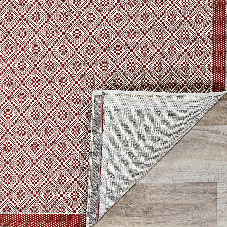 Image 4 Monaco Sea Pier 5'3"x7'6" Sand and Maroon Outdoor Rug more views