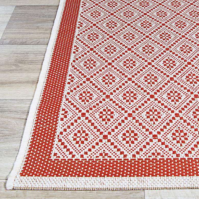 Image 5 Monaco Sea Pier 5'3"x7'6" Sand and Maroon Outdoor Rug more views