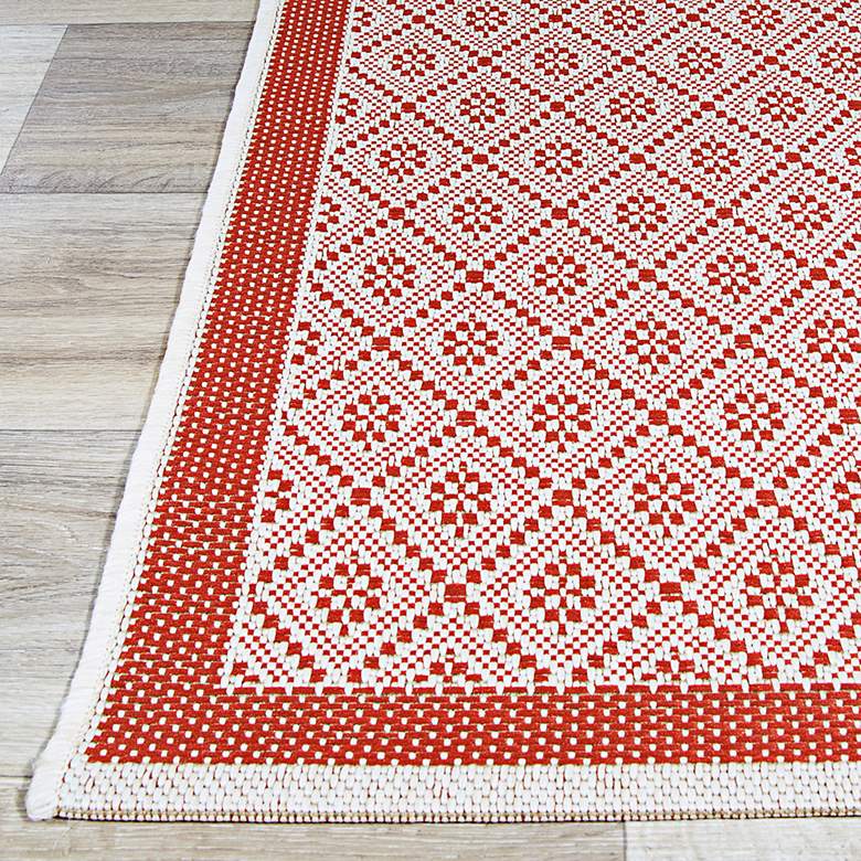 Image 5 Monaco Sea Pier 5&#39;3 inchx7&#39;6 inch Sand and Maroon Outdoor Rug more views