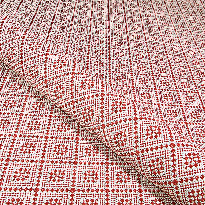 Image 6 Monaco Sea Pier 5'3"x7'6" Sand and Maroon Outdoor Rug more views