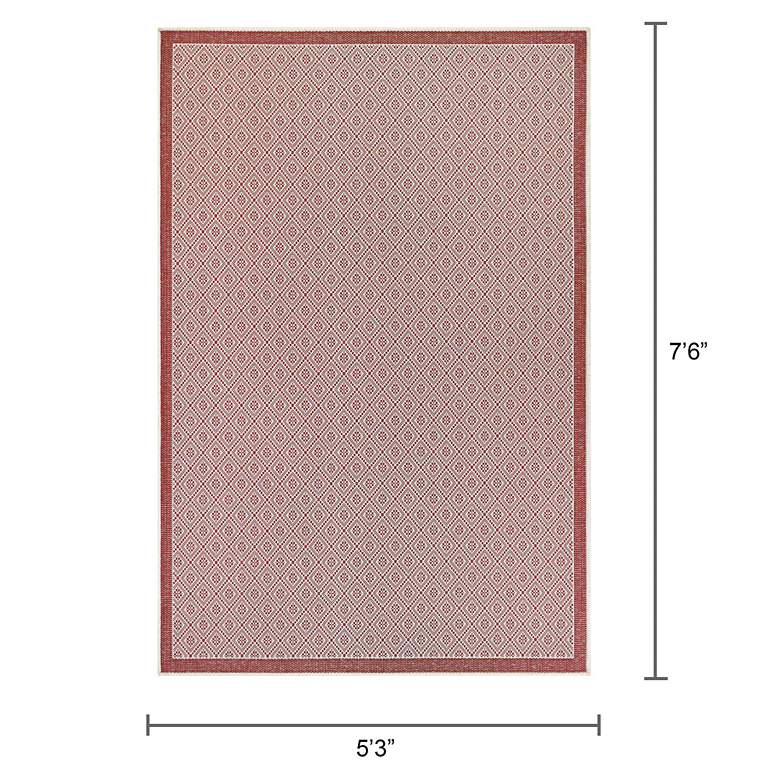 Image 7 Monaco Sea Pier 5'3"x7'6" Sand and Maroon Outdoor Rug more views